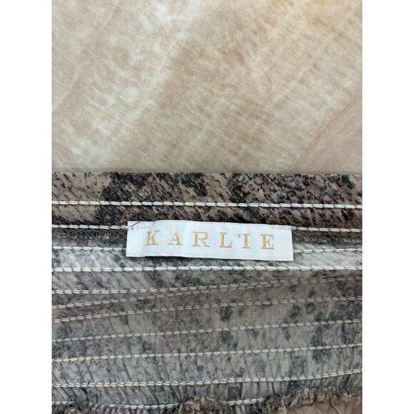 Karlie Snakeprint Flowy‎ Smocked Mini Skirt Skort Sz Small - Picture 6 of 7